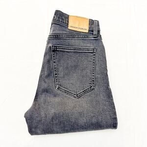 Denim Forum The Arlo High Rise Straight Charcoal Denim Jeans SIze 25 x 28L